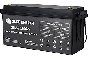24V 100Ah LiFePO4 Batterie, GLCE ENERGY Wiederaufladbare Batterie,4000~15000+ Tiefenzyklen,LiFePO4-Akku für Wohnmobile, Solarsysteme, Anhänger, Wohnmobile, Marine, Überland, Trolling-Motor