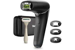 Silk'n Hair Remover for Women and Men - Silk'n 7 - IPL Hair Removal Device - Rotatable Head, 3 Attachments, and Razor - For Face, Bikini Line, and Body - Suitable for All Skin Tones - Black