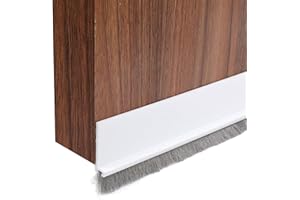 GGTTNRT Bürstendichtung Selbstklebend Zugluftstopper, Türdichtung Unten, Türbürstendichtung, Zuschneidbar, für Türen (Weiß-50mm)