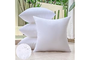 OTPIPCS Wasserdicht Kissenfüllung 50 x 50 cm 4er Set Outdoor Kissen für Couch Gartenmöbel Patio Kissen Weiße Quadratische Kopfkissen Große Sofa Dekorative Zierkissen