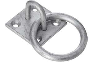 Faithfull FAICHGRING Galvanised Steel 8mm Dia Ring On Steel Plate 50 x 50 mm
