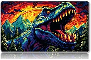 Mipikel Tapete de juego para MTG, tapete de juego con zonas, tamaño 24 x 14 pulgadas, TCG y tapete de juego de mesa para tarjetas, bolsas de almacenamiento gratis, alfombrilla de mouse (colorido 25,