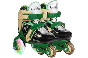 ‎4-PEJIIJAR Kinder Rollschuhe Verstellbar Roller Skates Mit Schutzausrüstung und Leuchtenden Rädern Komfortable für Mädchen Jungen Anfänger