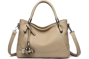 HUA ANGEL Sac à Main Femme Pratique Élégant Sac Cabas avec Bandoulière Détachable Sac Bandoulière en Cuir Souple avec 3 Compartiments pour Travail Bureau Voyage Shopping Dîner