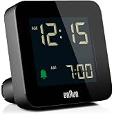 Braun Dijital &ccedil;alar saat erteleme fonksiyonu, negatif LCD ekran, hızlı ayar fonksiyonu, siyah Crescence alarmı, BC09B modeli.