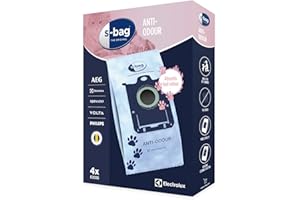 ‎ELECTROLUX Electrolux Oryginalny syntetyczny worek S-Bag idealny dla właścicieli zwierząt domowych Anti-Odour, 4 worki, E203S