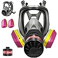 Full Face Gas Masks Survival Nuclear and Chemical, Full Face Respirator Mask With Filters 60923 and 40mm Filter Against Dust, Organic Vapor, Gases Used for Painting, Chemical, Epoxy Resin, Welding