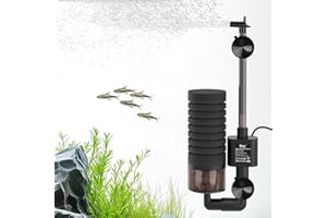 Hygger Eléctrico Sponge Filtro, Silencioso USB Acuario Filtro Fish Tank Filter con Bolas de Cerámica Filtradas for up to 170L Breeding Fry Betta Shrimp Tank (M)