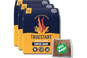 TrueStart Barista Coffee Bags, Energising Colombian Arabica, Quick Brew, Biodegradable Bags - 10 Bags (Pack of 3, Total of 30 Coffee Bags)