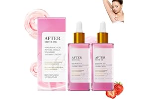 ORGRUL Pack of 2 Strawberry After Shave Oil, Truly After Shave Oil, Truly Beauty Soft Serve Aftershave Oil with Hyaluronic Acid and Peptides Prevents Ingrown Hair and Dryness, 90 ml