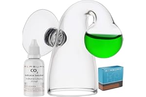 Measury CO2 Dauertest Aquarium mit 30 ml Testflüssigkeit 20 mg/l, CO2 Test Aquarium Drop Checker, CO2 Tester