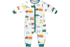 MOEMOE BABY Saco de Dormir con Pies, 2,5 TOG Saco de Dormir de Invierno con Pies Manga de Algodón Saco de Dormir con Piernas de Invierno, M/Baby Altura 75-85cm