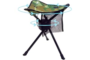 GEERTOP Trépied Pliable pivotant à 360 degrés, Tabouret de Camping, pêche, randonnée, Chasse en Plein air