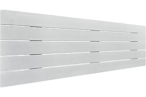 DHOME Zagłówek z Recyklingowanego Drewna DM w Stylu Paletowym Układ Poziomy Łóżko Paletowe w Zestawie Okucia (145x46 Palet 5, Białe Drewno)