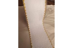 NASTRIFICIO ROSSI SAS NASTRO TELA AIDA 2,5 M VARIANTE NATALE (53 MM, BIANCO/ORO)