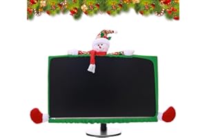 LUVDECO Weihnachten Computer Bildschirm Abdeckung 19-27 Zoll Elastische Weihnachten Monitor Border Abdeckung Weihnachten Computer Monitor Dekoration für Laptops TV LCD PC Monitor Display Rahmen (Schneemann)