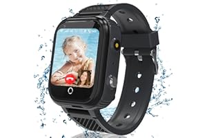 RUOPOEM Montre Connectée Enfant 4G Appel Vidéo, Montre GPS Enfant Tracker avec WiFi Chat Familial SOS Appareil Caméra IP68 Mode Classe Jeux Réveil, Montre Intelligente Enfant Cadeau pour Filles et Garçons
