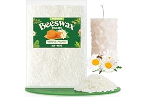 NORVENCE Beeswax Pellets 450g/2.2kg/4.5kg, Pure & Natural White Beeswax for Candle Making, Lip Balm, Soap, Lotion, Creams and Candle Making Supplies – 450g
