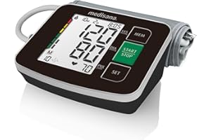 Medisana BU 516 Tensiómetro de brazo, medición precisa de la presión arterial y el pulso con función de memoria, escala de semáforo, función de visualización de latidos irregulares, Color Negro