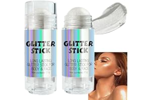 GREATLIZARD Glitzer Körperstift, Roll-on Körper Glitzer Gel, Chamäleon Farbwechsel Glitter Highlight Creme für Körper Gesicht Haar, Regenbogen Glitzer Make-up, funkelnde Körperlotion für Festival Party