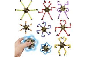 Darryy 8 Pezzi Fidget Spinner, Set di Spinner, Giocattolo Fidget, Spinner da Dito, Mini Robot, Giocattolo Sensoriale, Giocattolo Antistress, per Celebrare Vacanze, Feste, Regali di Natale