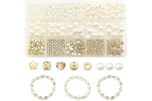 ZesNice Pearl Beads for Bracelet Making, Girls Jewelry Making Set, Round Pearl DIY Crafts for Girls Women(2/4/6/8/10mm Mixed), Christmas Birthday Gift, 720 Pcs Pearl Kit for Necklace Earring