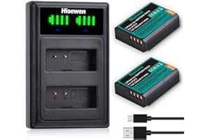 Hisewen LP-E10 Batterie 2Pack 1600mAh et Chargeur Double pour Canon EOS Rebel T7 T6 T5 T3 T100 Kiss X90 X80 X70 X50 1100D 1200D 1300D 1500D 2000D 3000D 4000D.