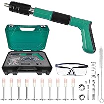 Pistola Sparachiodi Manuale In Acciaio - Con 200 Chiodi, Regolabile 5 Velocità | Per Fissaggi A Parete E Cemento - Foto 10