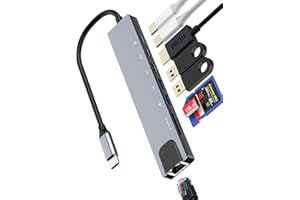 KEFIANY Hub USB C Adattatore Ethernet HDMI SD Micro SD USB 3.0 Type C (8in1)per Apple iPhone 15 MacBook iPad Air compatibile per Samsung PC Laptop Tablet Docking Station Multiporta Lettore Schede cavo tp-8in1