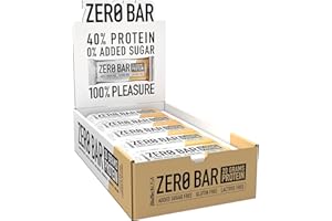 BioTechUSA Zero Bar - Snack proteico a basso contenuto di zuccheri e senza lattosio | Struttura croccante | Gusti deliziosi | Ideale per diete e allenamenti, 20*50 g, Chocolate Chip Cookies