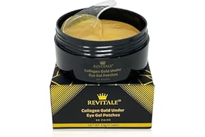 Revitale Gel collagène doré 24 carats sous les yeux pour nourrir, raffermir et hydrater les masques, aide à réduire les yeux gonflés et les cernes (30 paires/pot)