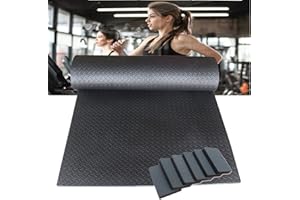 MNBVH Heavy Duty Exercise Equipment Mat 1.5 cm Thick Treadmill Mat Floor Protector Large Noise Reduction Exercise Bike Mat Rubber Anti-Vibration Pads Sound Absorbing Mat (Size:200×100×1.5 cm,Color:Black)