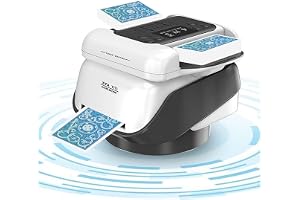VexNook 2-i-1 automatisk kortblandare och kortsändare med stor batteritid – kortblandningsmaskin elektrisk rotera 360 grader för 1–8 spelare för UNO, Blackjack, Texas Hold'em