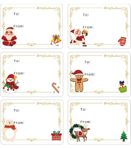 Grupo Erik – Etichette Adesive Natalizie Merry Christmas, 2 Fogli Con Targhette Per Regali, Sticker Natalizi Colorati
