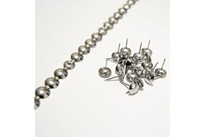 H-BOLT - 5 & 10 Meter Universal Decorative Nail Strips for Upholstery and Furniture - Includes Loose Upholstery Tacks for Easy Installation (11mm Chrome, 5 Meters)