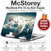 McStorey MacBook Pro 15 Baskılı Kılıf A1707 A1990 Uyumlu Sert Kılıf İnce Hafif Koruyucu Kapak R-89