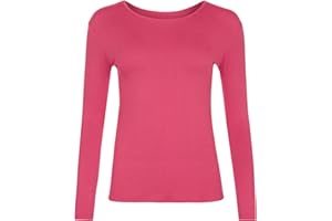 CANDID STYLES Women Long Sleeve T-Shirt Top Basic Casual Plain Stretch Vest Body Blouse Tee Layering