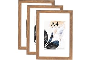 SCHOLARTREE Bilderrahmen A4 | Holzfarbe | Plexiglas | Posterrahmen | Fotorahmen | 3er Set |bilderrahmen 21x30|