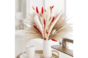 NSRHMJ Ramos de Flores Secas Naturales Decoración,75 Piezas Pampas Secas Decoracion,Ramas Secas Decorativas,Hierba de Pampa Esponjosas para Arreglos Florales de Boda Decoración del Hogar (75 Piezas)