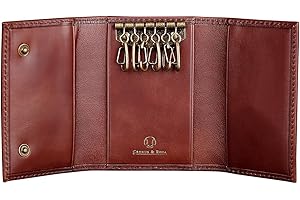 Cronus & Rhea® | Luxury Key Case Exclusive Leather (Janus) | Llavero | Cuero Real | con Elegante Caja de Regalo | Hombres - Mujeres (Marrón Oscuro)