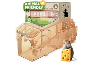 Motel Mouse Humane Mouse Traps for Indoor & Outdoor - Easy to Use, Easy to Clean, Reusable, No Touch Release, Improved Highly Sensitive Trigger Mechanism - Comes with Instruction Manual & Video