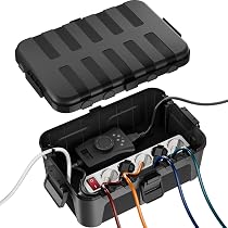 Verlängerungskabel Outdoor 7m, IP44, 3 Schuko-Steckdosen, Gummi, 3500W, 16A – Für Garten & Werkstatt