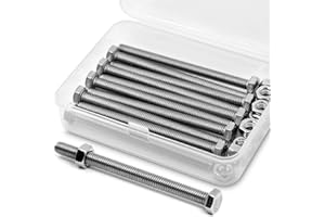 MINHER M6 x 80mm 10PCS Boulons à six pans en 304 Acier Inoxydable de Coin Extérieur Vis Hexagonale,Boulons et écrous de Sortilège Ensemble