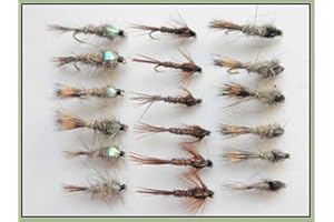 TROUTFLIES UK NYMPH FLIES 18 Nymph Fishing Flies, Hares Ear and PTN