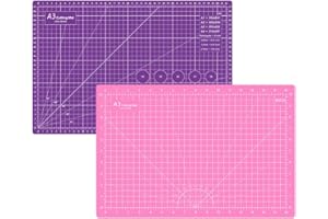 Headley Tools 12 x 18 Inch Thickened Self Healing Cutting Mat, A3 Rotary Cutting Sewing Mat for Crafts, Double Sided 5-Ply Cutting Board for Fabric Quilting Patchwork Arts Hobby Project, Pink/Purple