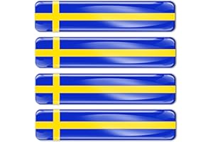 Biomar Labs® 4 x Aufkleber 3D Gel Silikon Stickers Sweden Schweden Schwedische Flagge Fahne Flag Autoaufkleber F 22