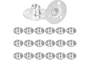 ComPDCVD 20 Stück 3 Loch T Mutter M8 Verzinkte Platte M8 T Muttern Flanschmuttern Einschraubmutter Möbelbeschläge Flanscheinsatz Innengewinde Hardware-Fitting für Befestigung von Möbeln