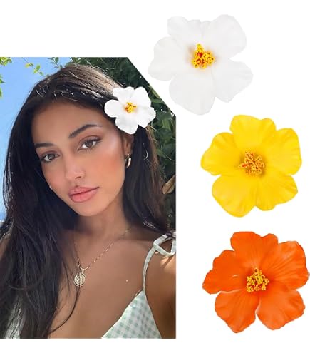 10 Stück Böhmische Blumen-Haarspangen – Künstliche Tropische Blumenclips Für Strand, Hochzeit & Party