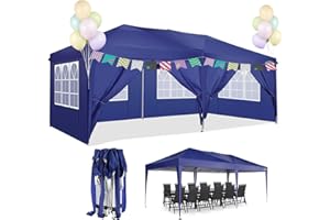 COBIZI Tonnelle Pliante 3x6 de Jardin Exterieur Tente Barnum 3x6 Tente de Reception Imperméable avec 6 parois latérales, Tente de Reception pour Mariage, extérieur, Jardin, fête(3x6m, Bleu foncé)