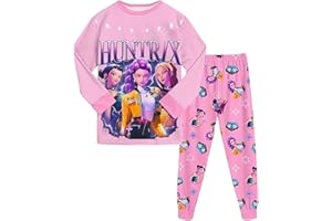 Genérico Conjunto de Ropa de Casa con Pantalón Chándal Manga Larga para niña Huntr/X Cuello Redondo Casual para Estar en Casa Tracksuit Niños Deporte